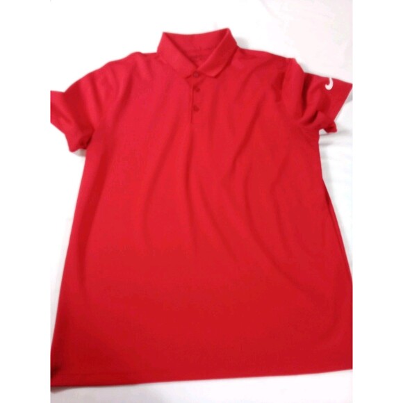 Men's Nike Red Standard Fit Size Large Dri-Fit Short Sleeve Polo - Picture 4 of 10